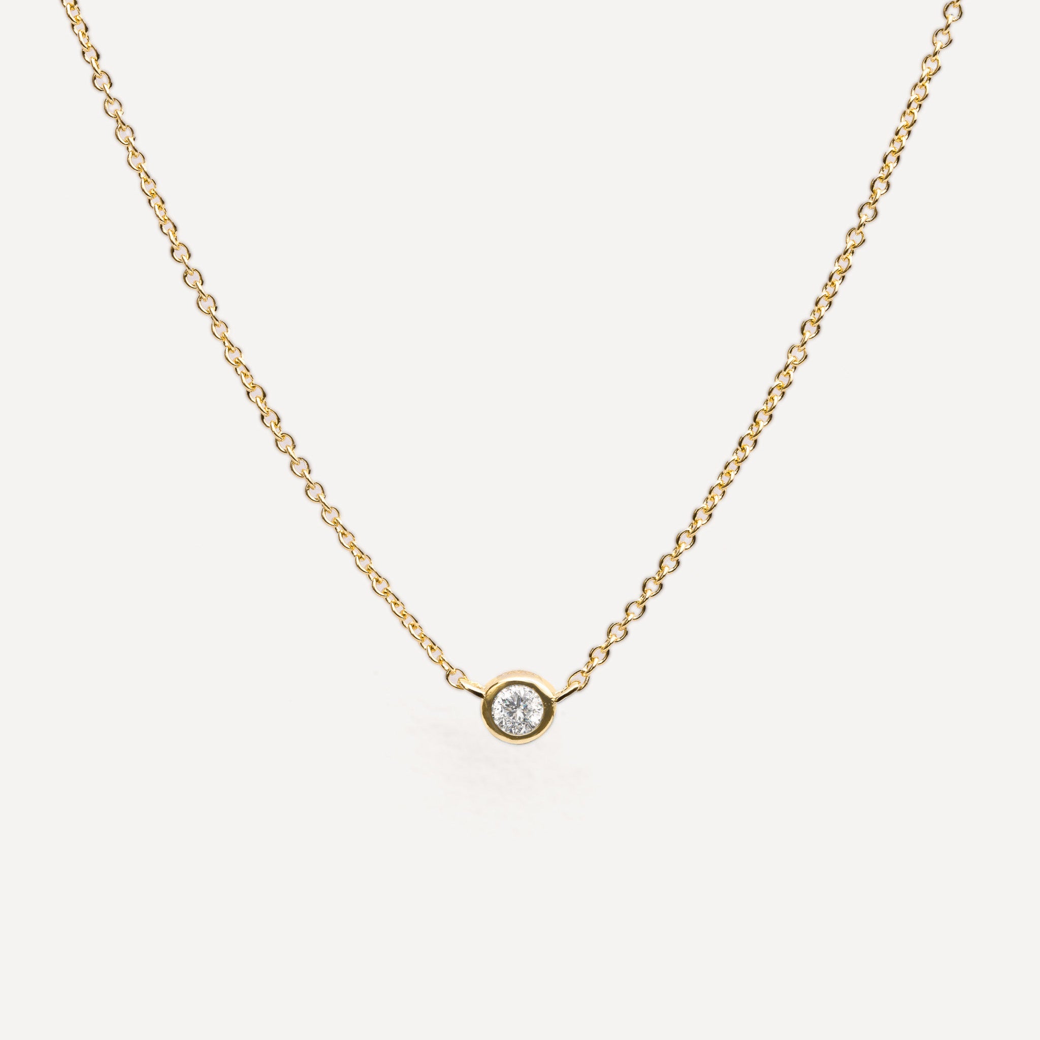 9ct Gold Solitaire Diamond Necklace – Juvi Designs
