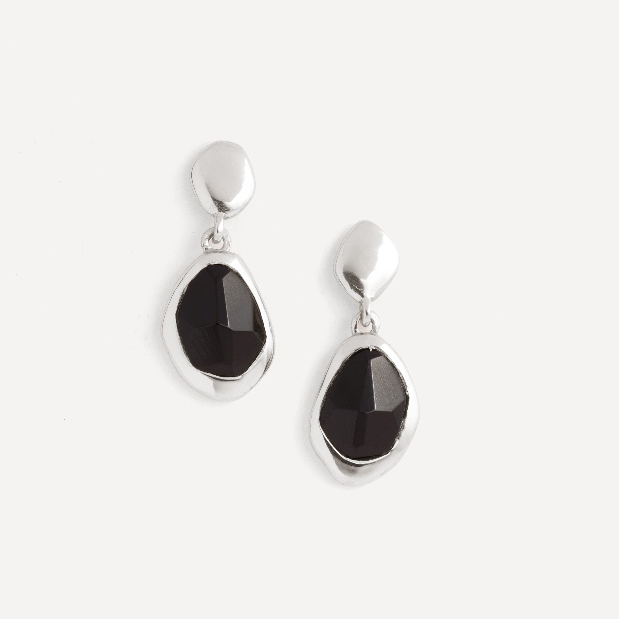 Stepping Stone Earrings in Black Onyx