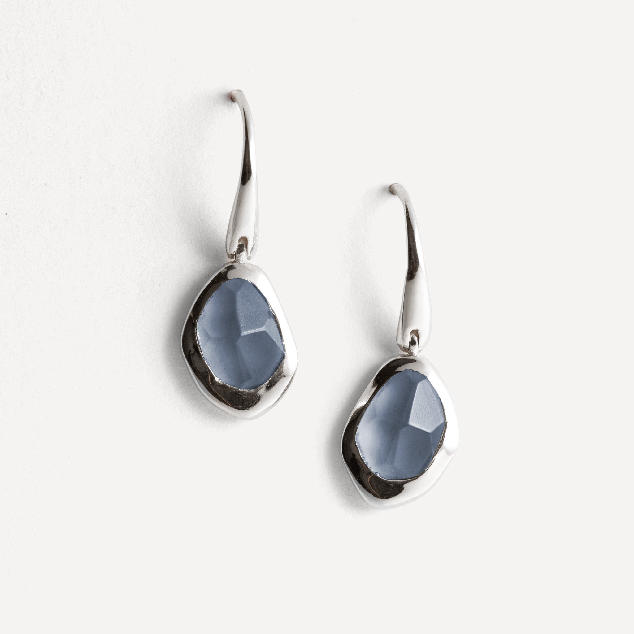 Pebble Hook Earrings with Iolite