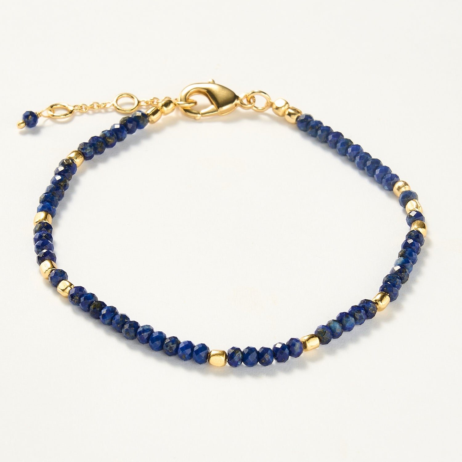 Bali beaded bracelet - Lapis Lazuli, Gold