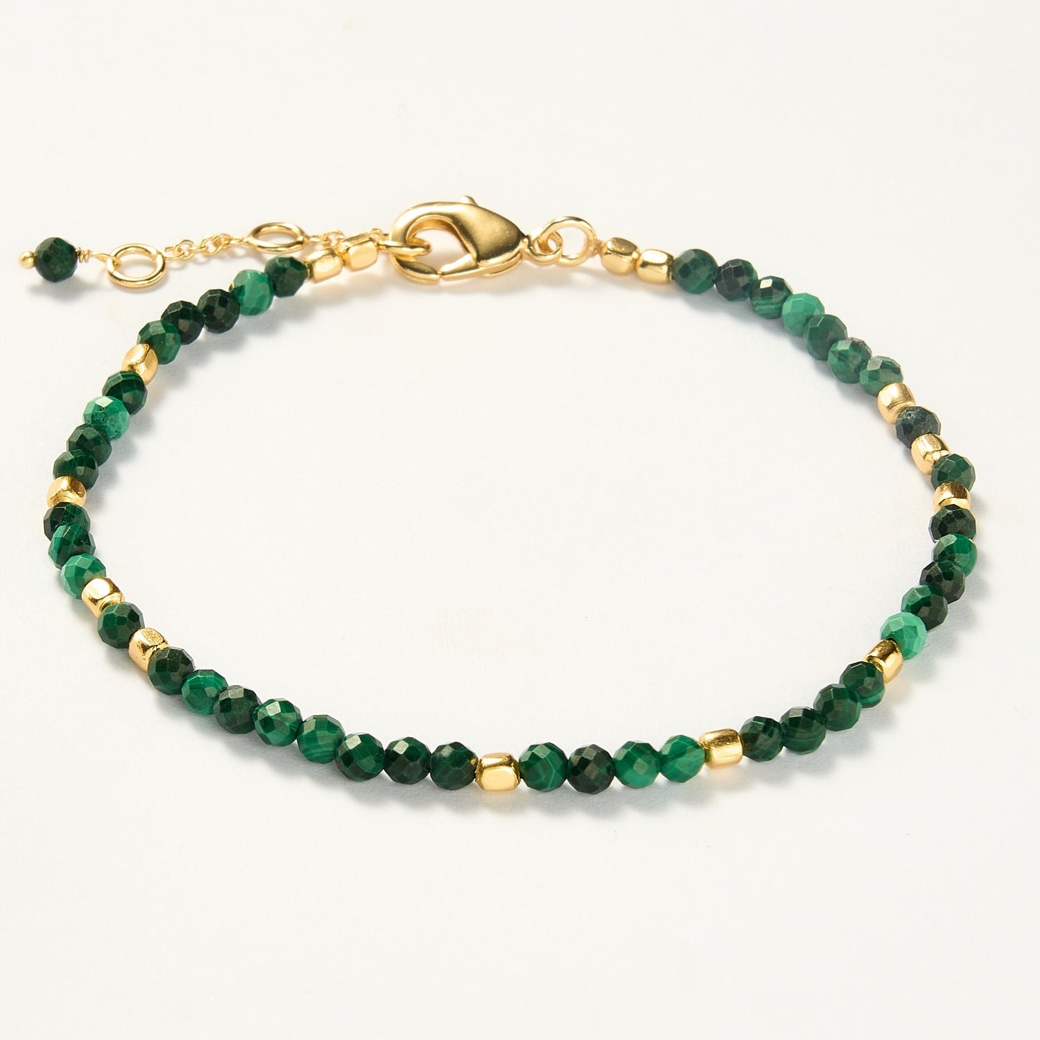 Bali beaded bracelet - Malachite, Gold