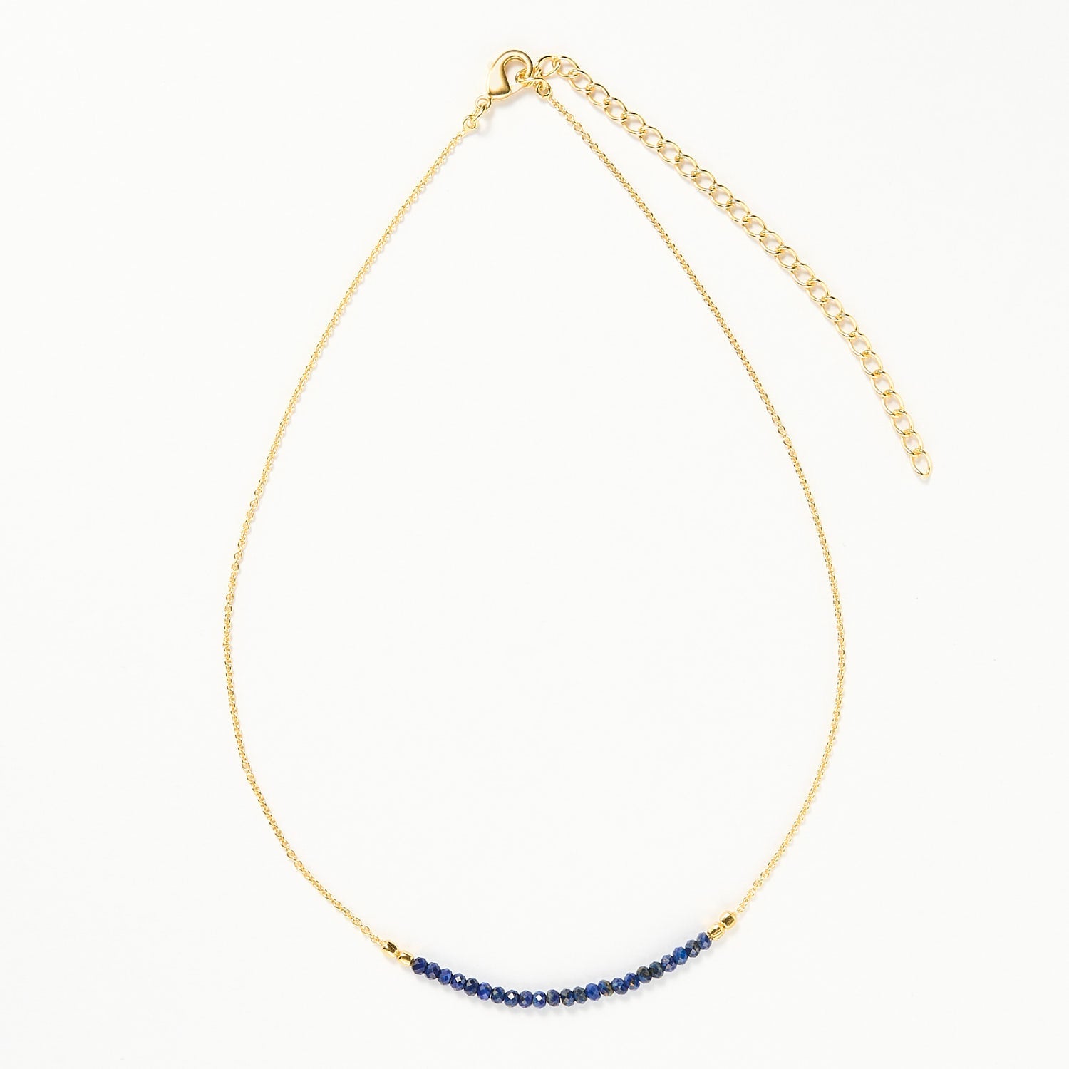 Koh Tao beaded necklace - Lapis Lazuli, Gold