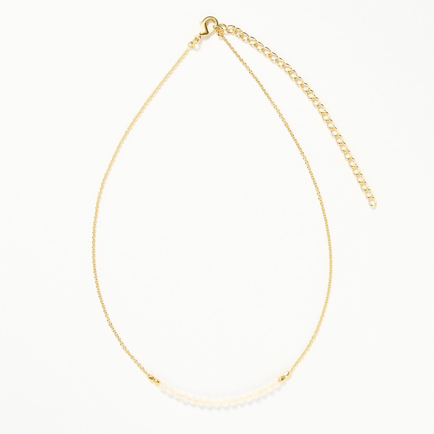 Koh Tao beaded necklace - Moonstone, Gold