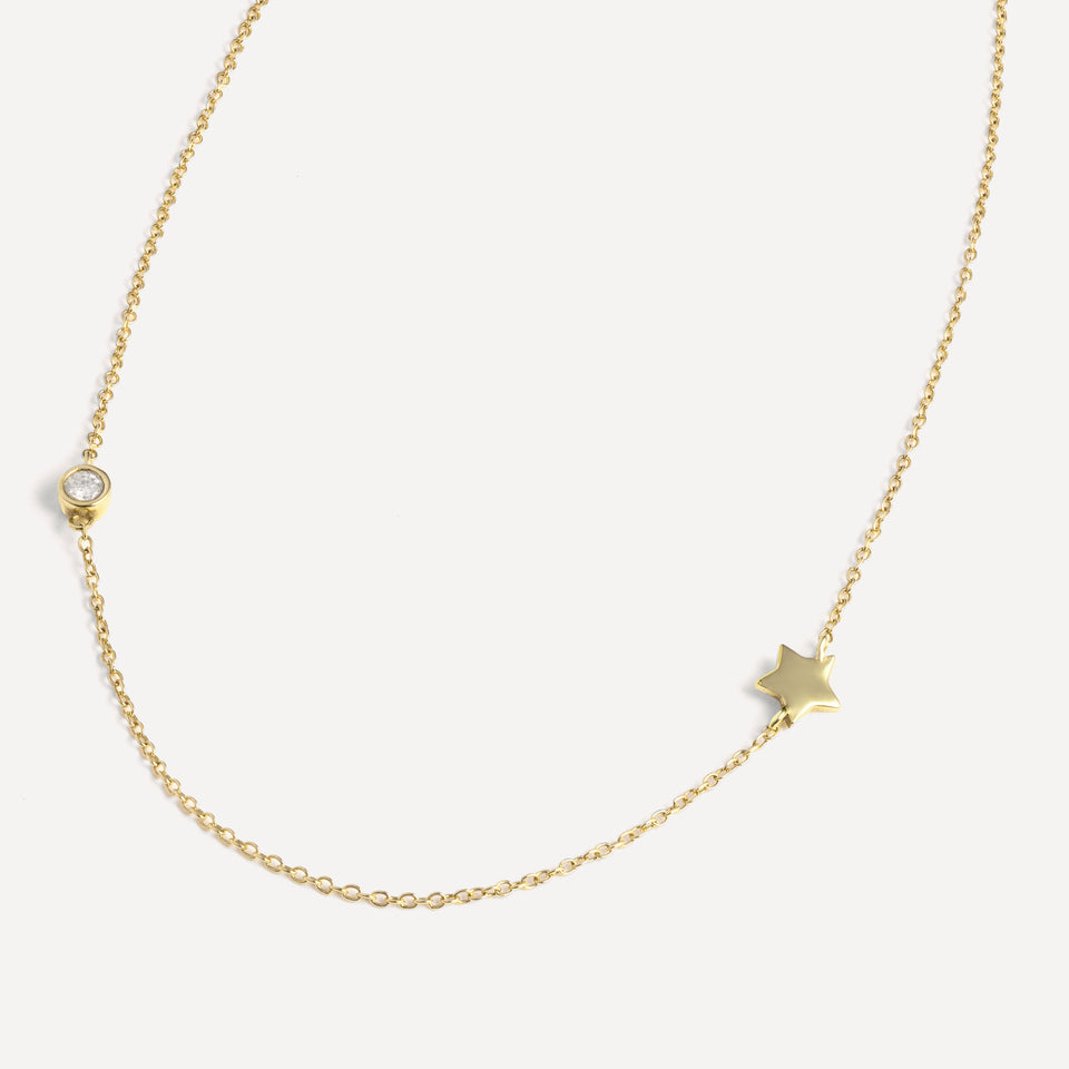 Diamond Shooting Star Necklace in 9ct gold