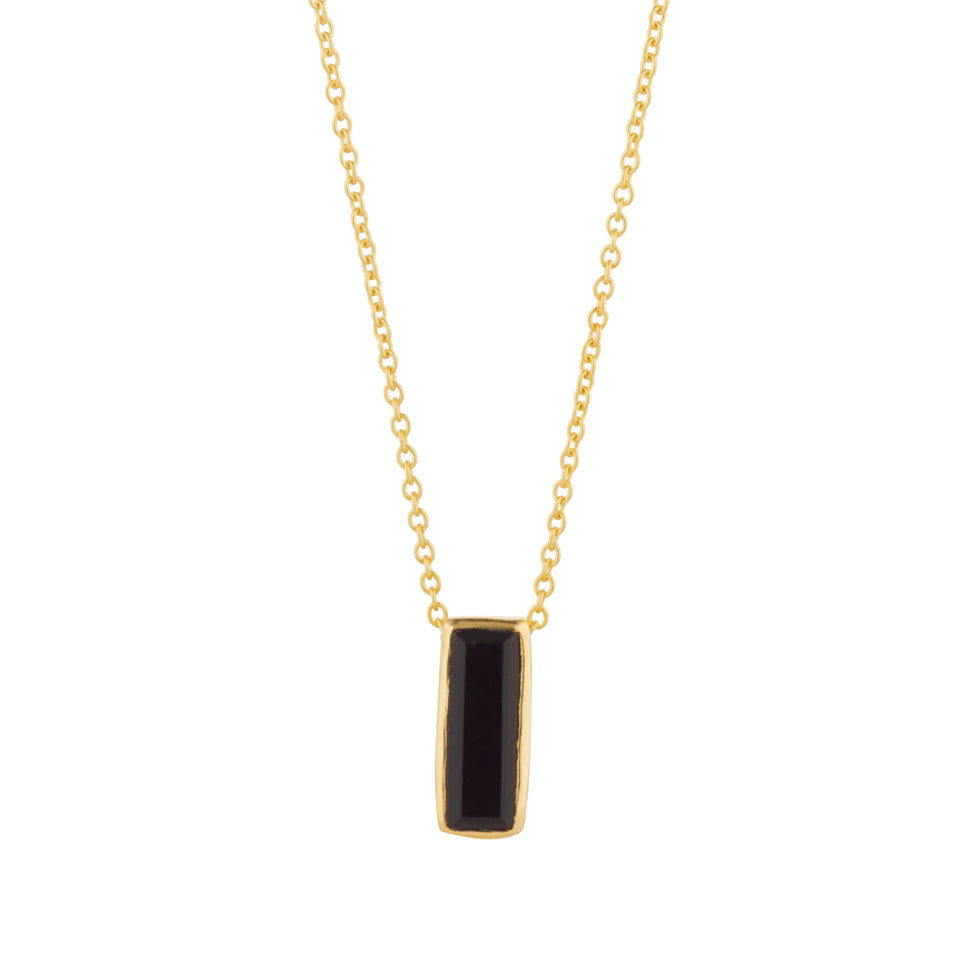Manhattan Pendant Necklace in Black Onyx