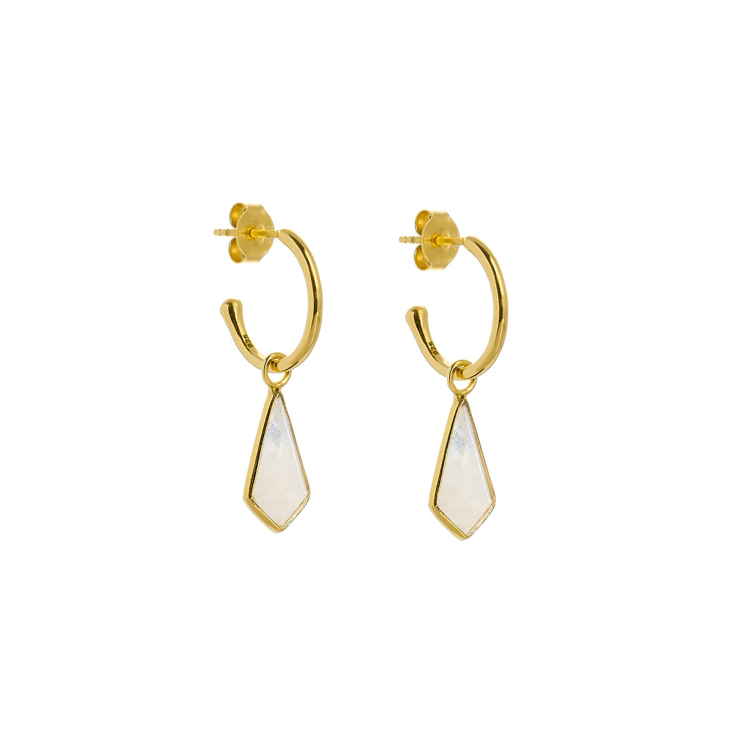 Gemstone Huggie Earrings