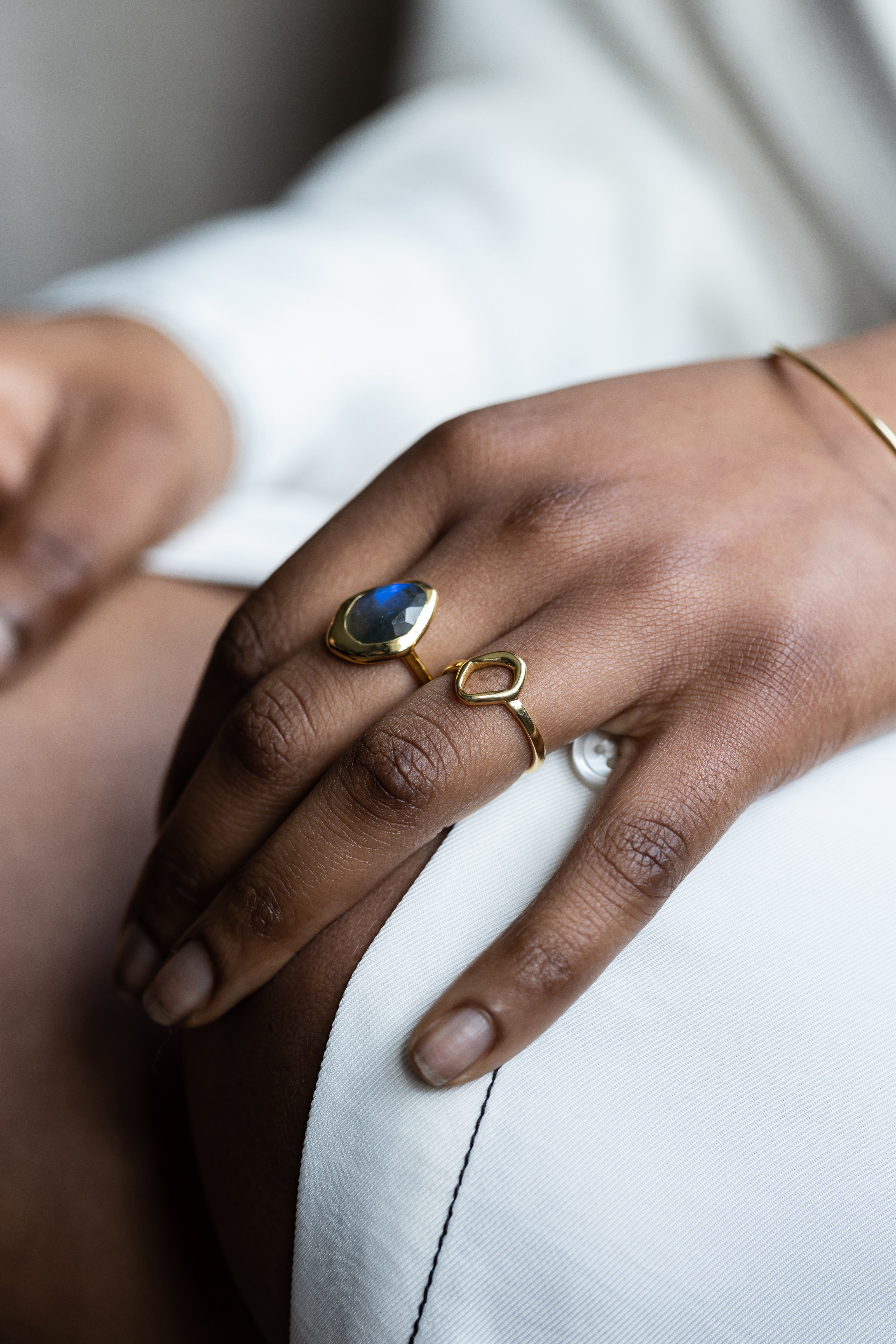 Ring features a sparkling, handcut natural gemstone and is crafted from sterling silver or 18ct gold vermeil.