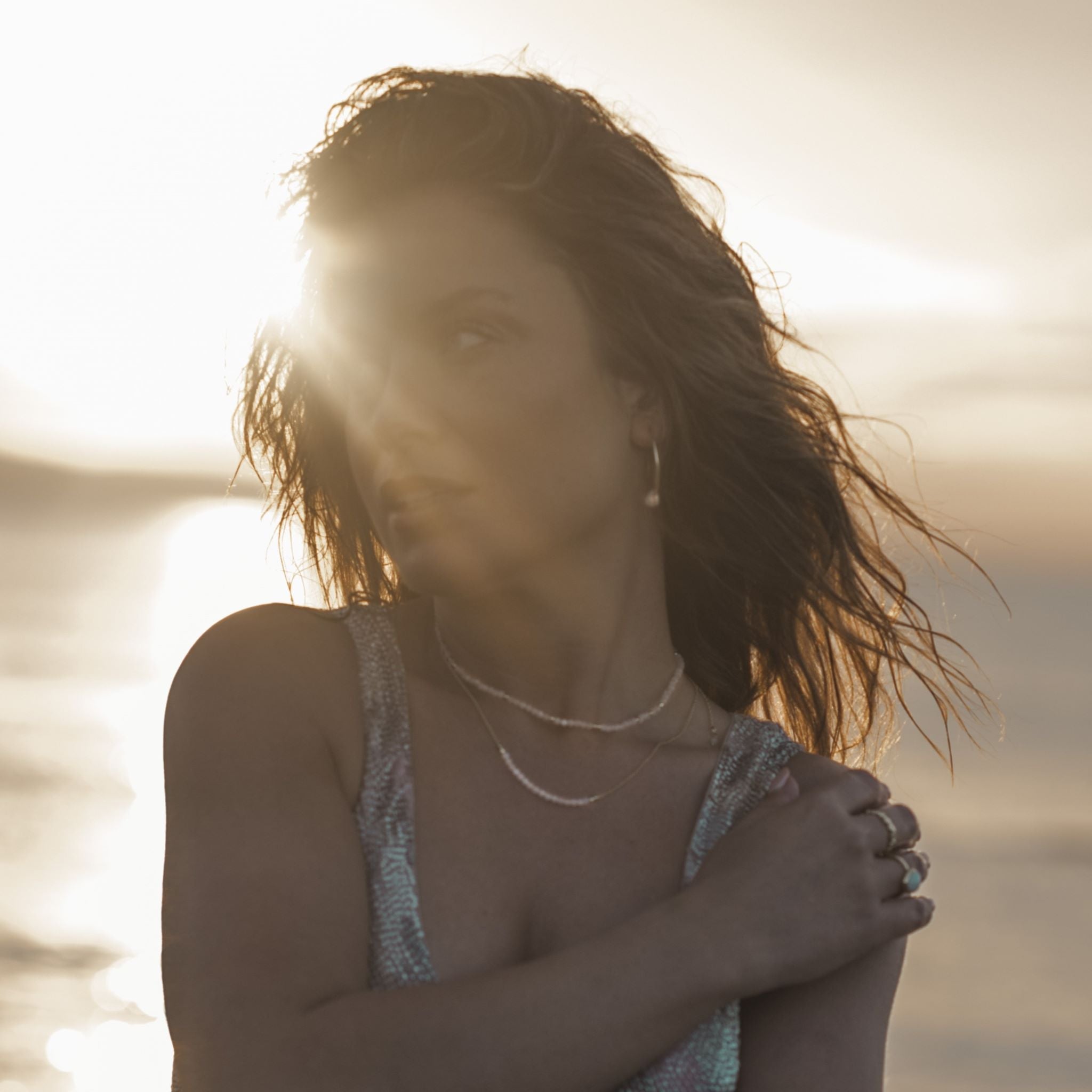 Koh Tao hoops - Moonstone, Gold Brass collection