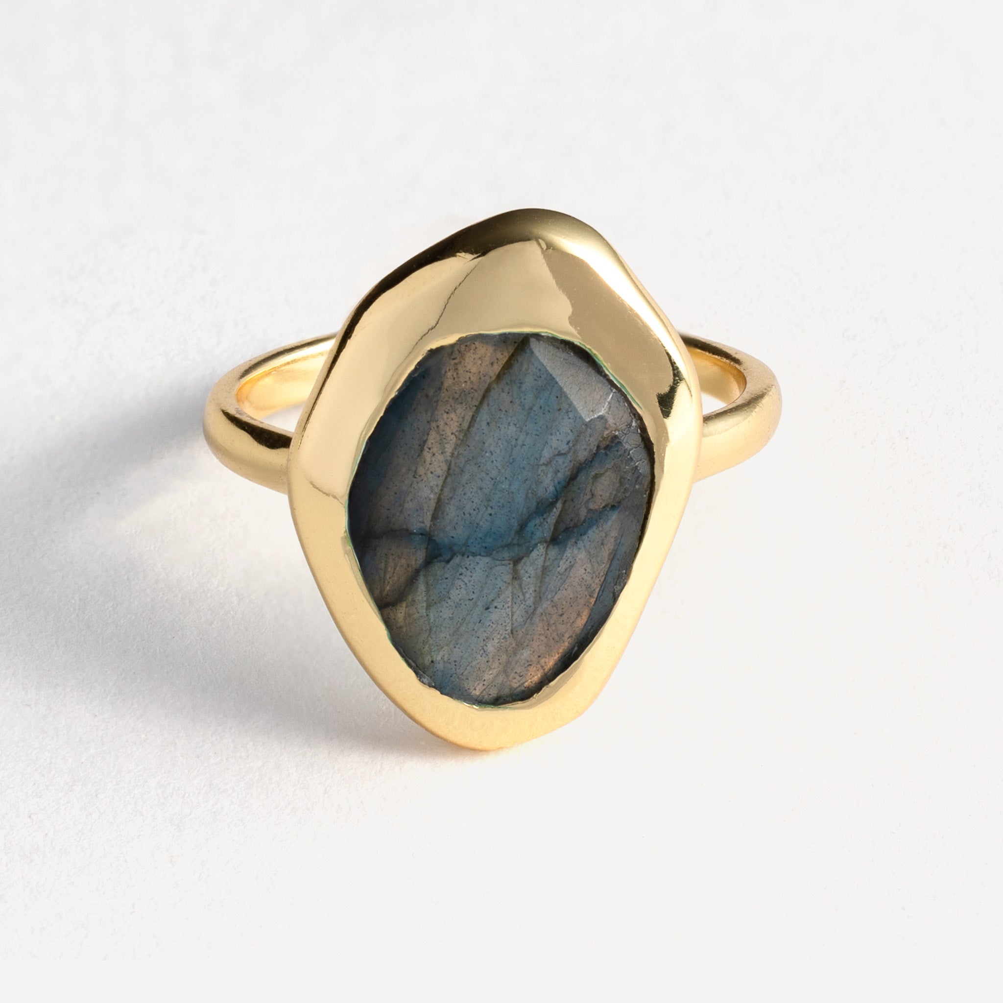 Ring features a sparkling, handcut natural gemstone and is crafted from sterling silver or 18ct gold vermeil.
