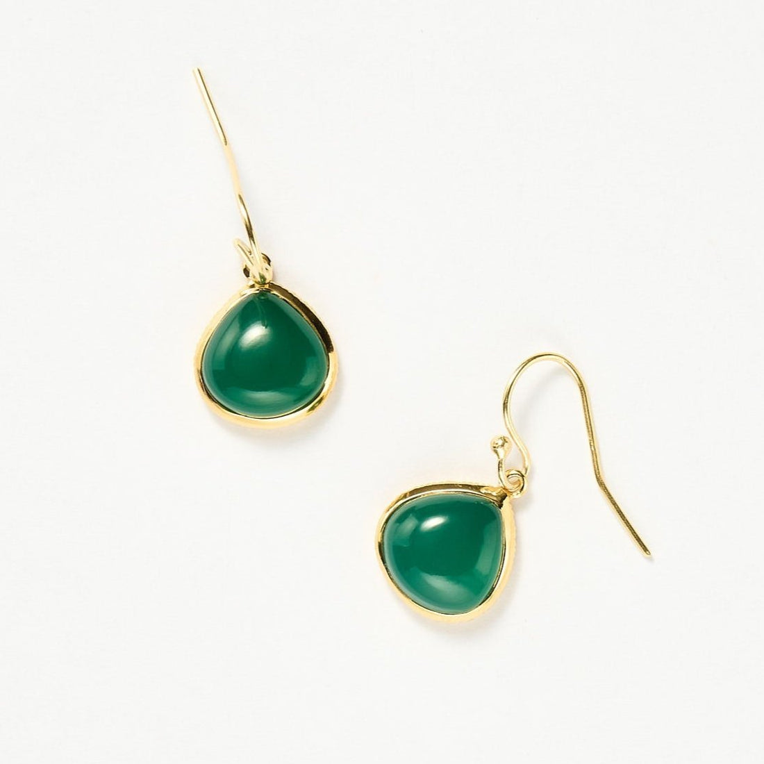 Maldives earrings - Green Onyx, Gold 