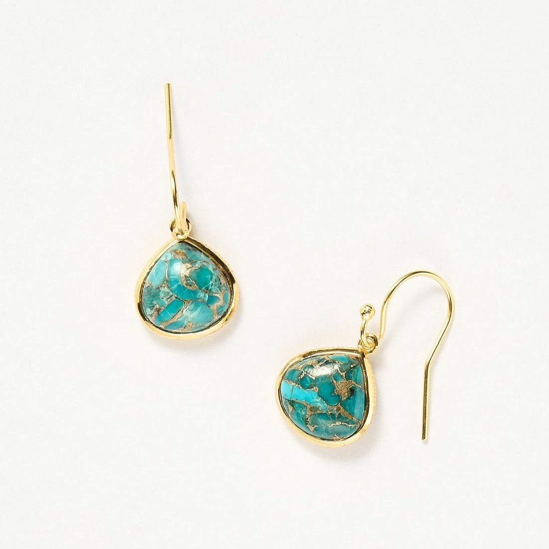 Maldives earrings - Turquoise, Gold 