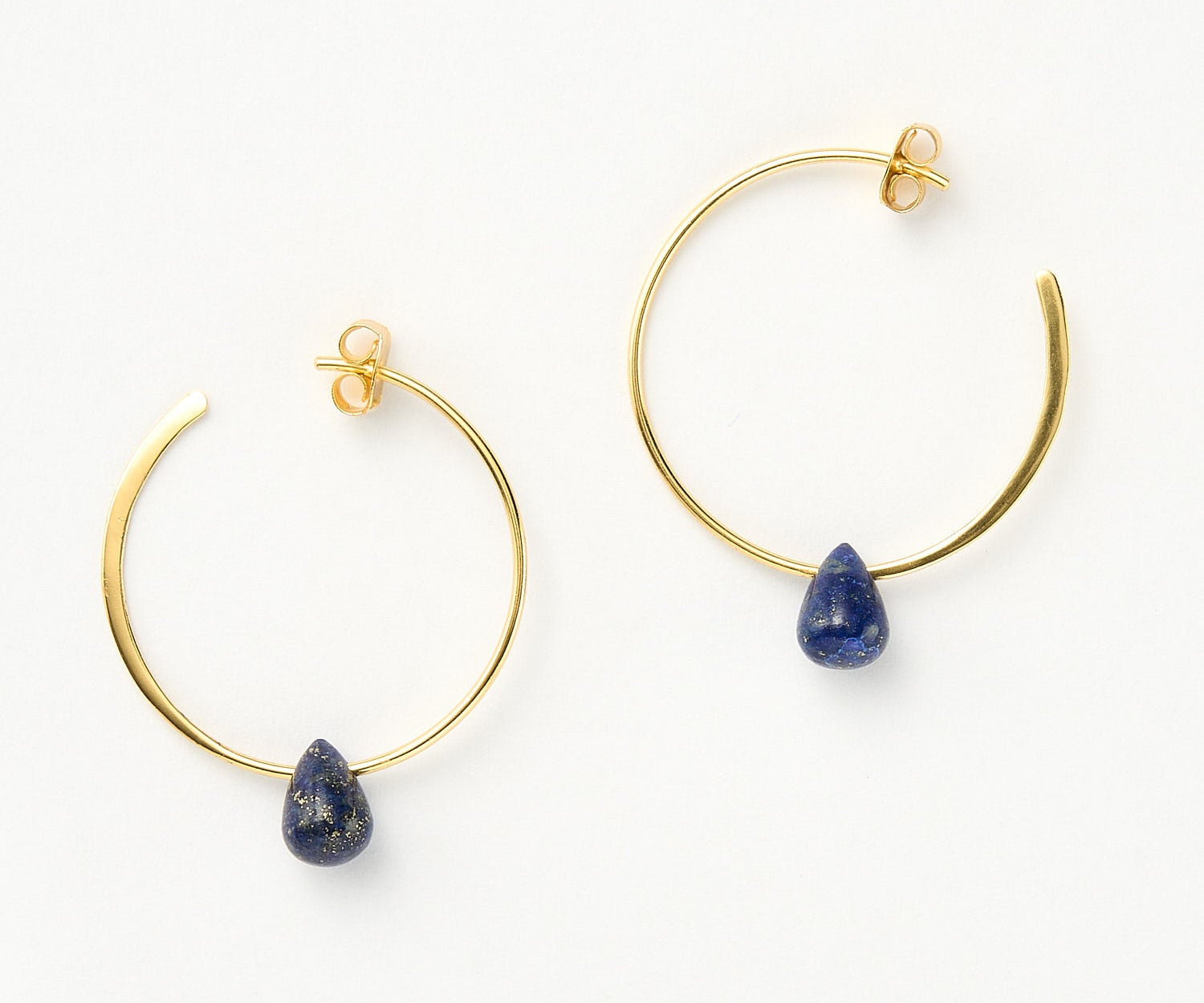Koh Tao hoops - Lapis Lazuli, Gold 