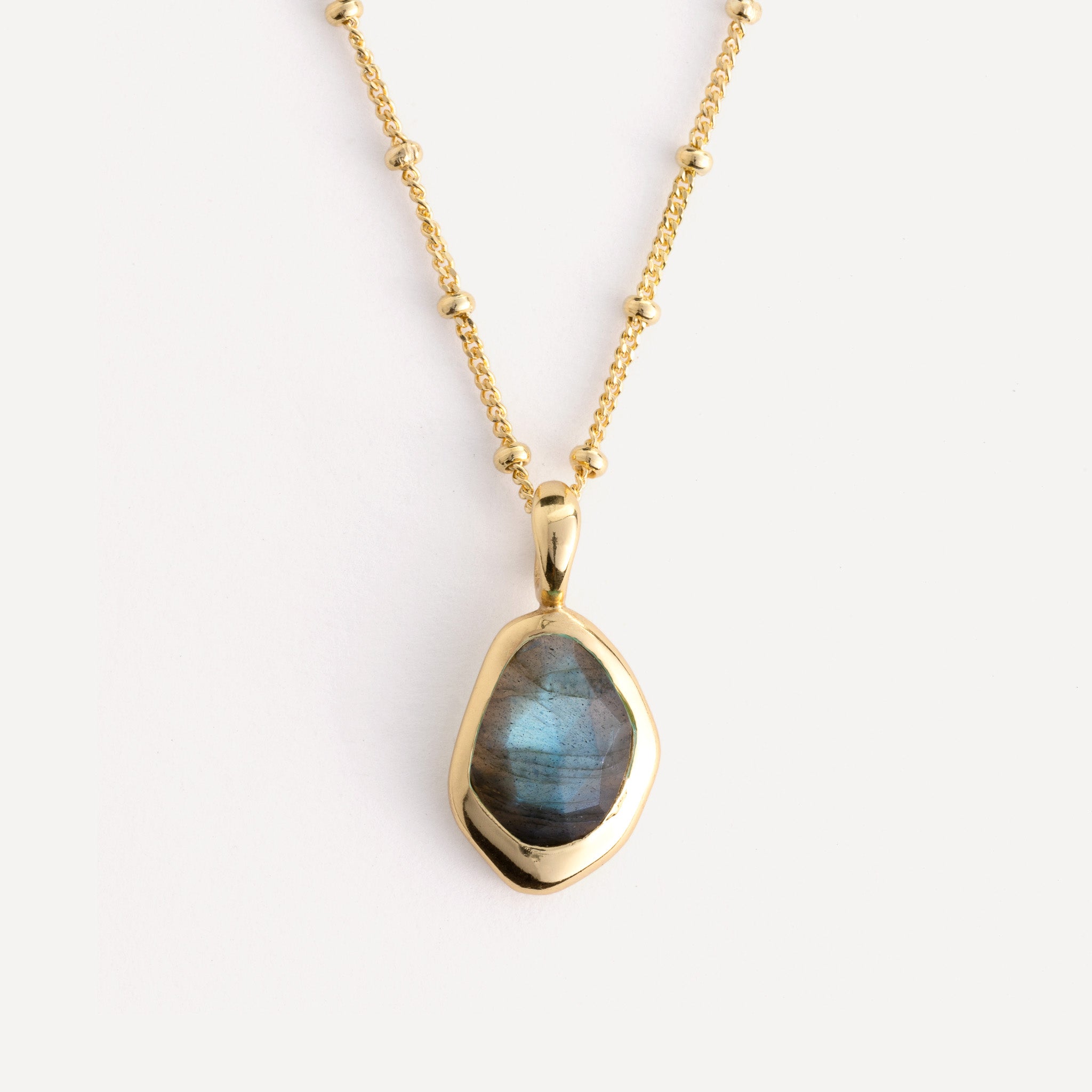 Pendant features a sparkling, handcut natural gemstone and is crafted from sterling silver or 18ct gold vermeil.