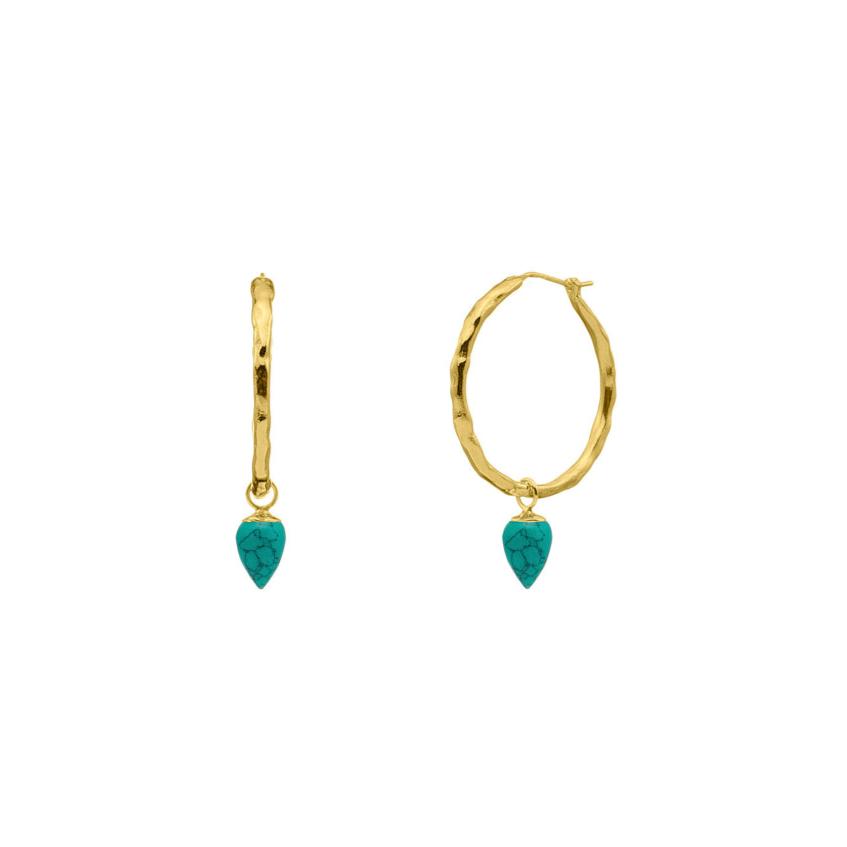 Relic Gemstone Hoops