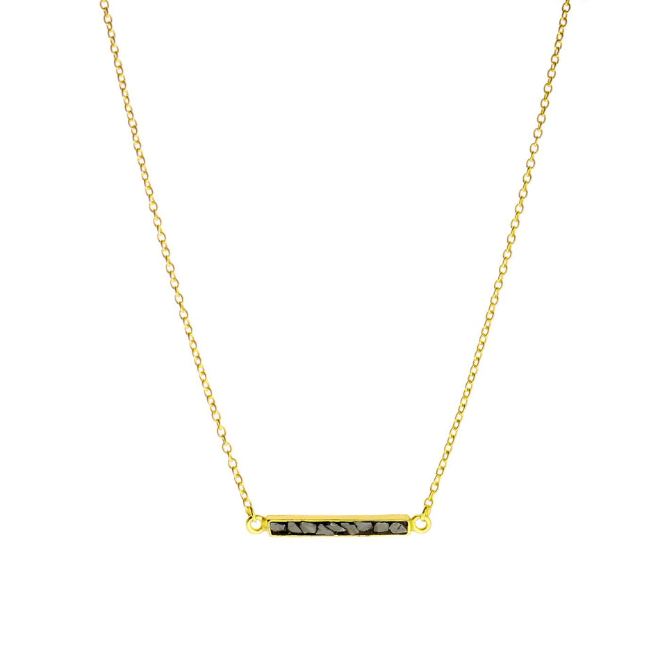 Black Diamond Bar Necklace