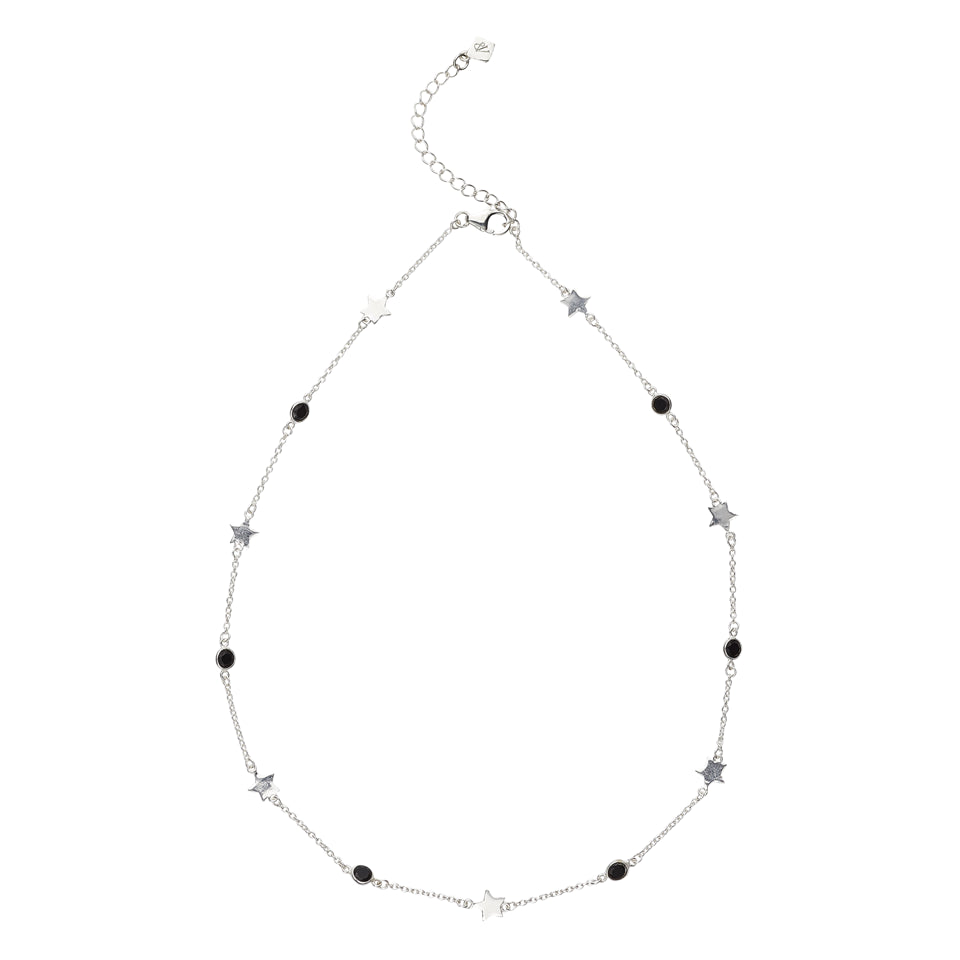 Star Cluster Necklace with Black Spinel