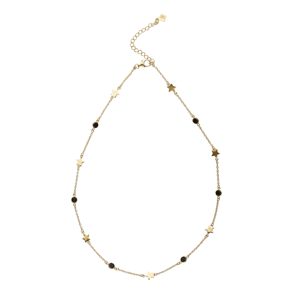 Star Cluster Necklace with Black Spinel