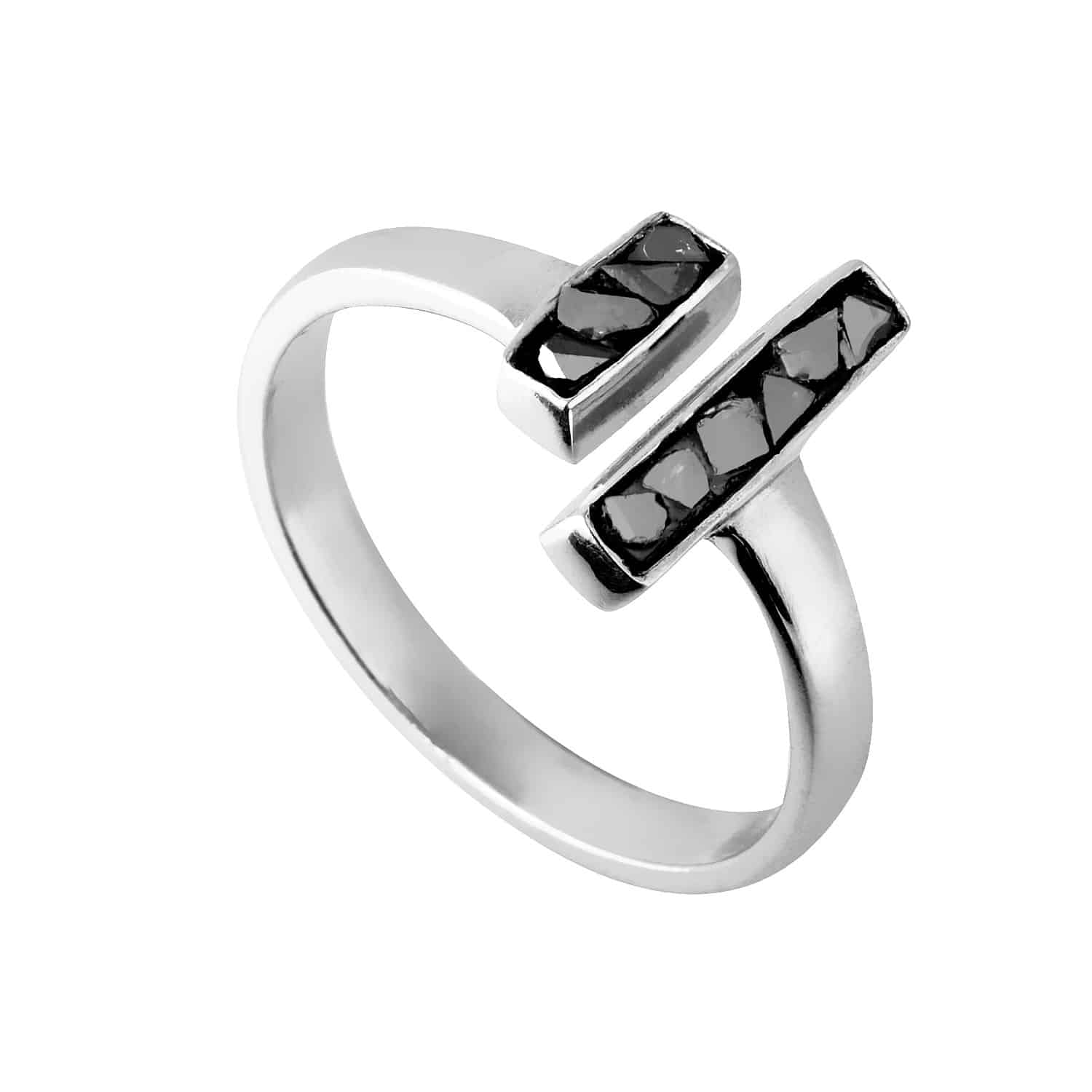 Black Diamond Bar Ring