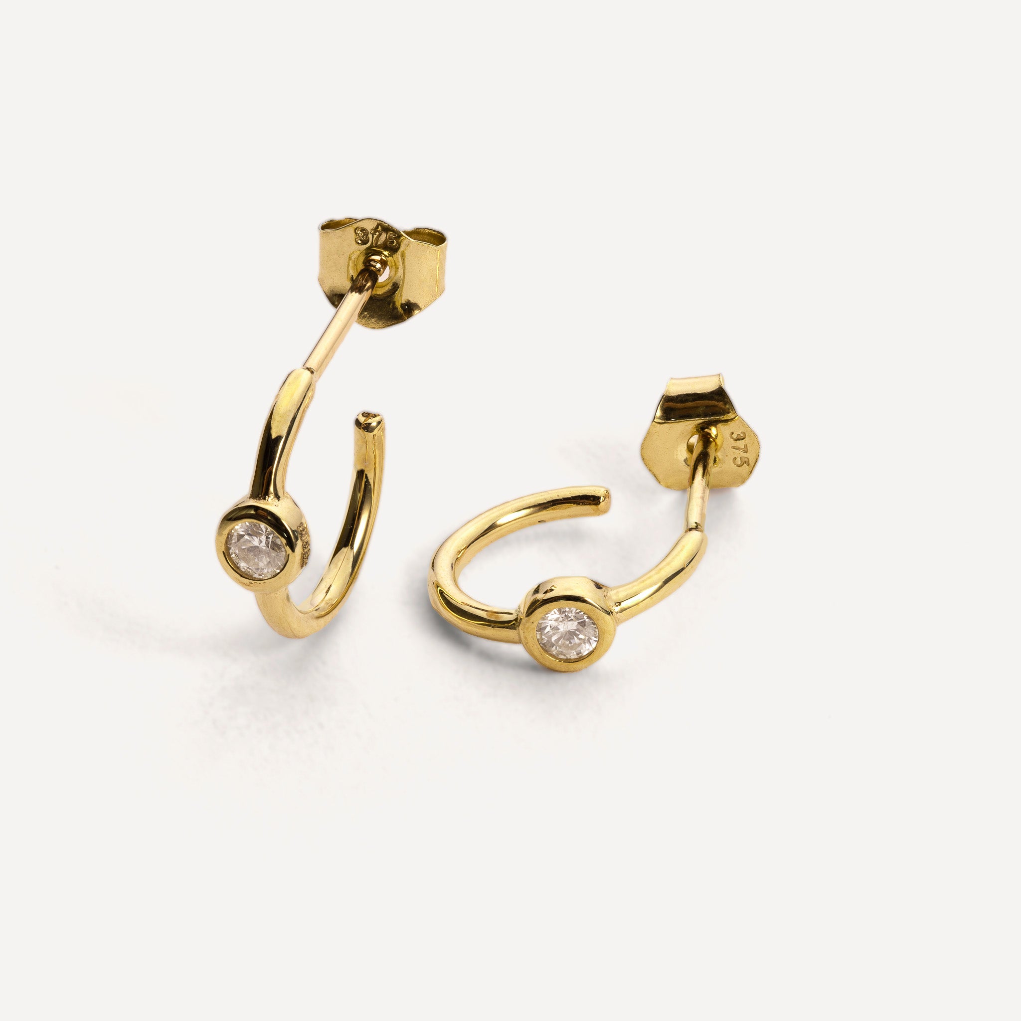 9ct Gold & Diamond Love Is Eternal Huggies