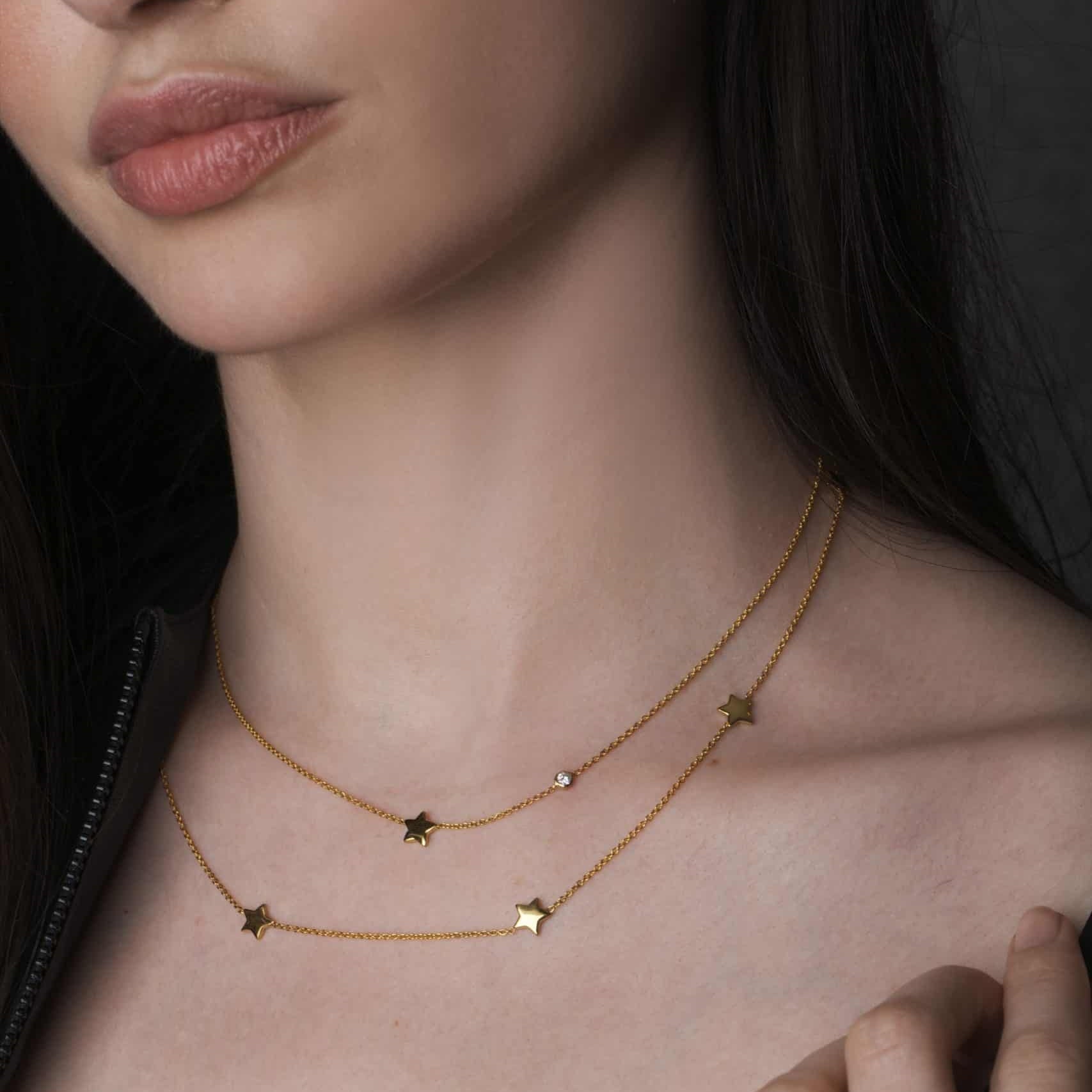 Star Cluster Necklace in 9ct Gold - Main Image