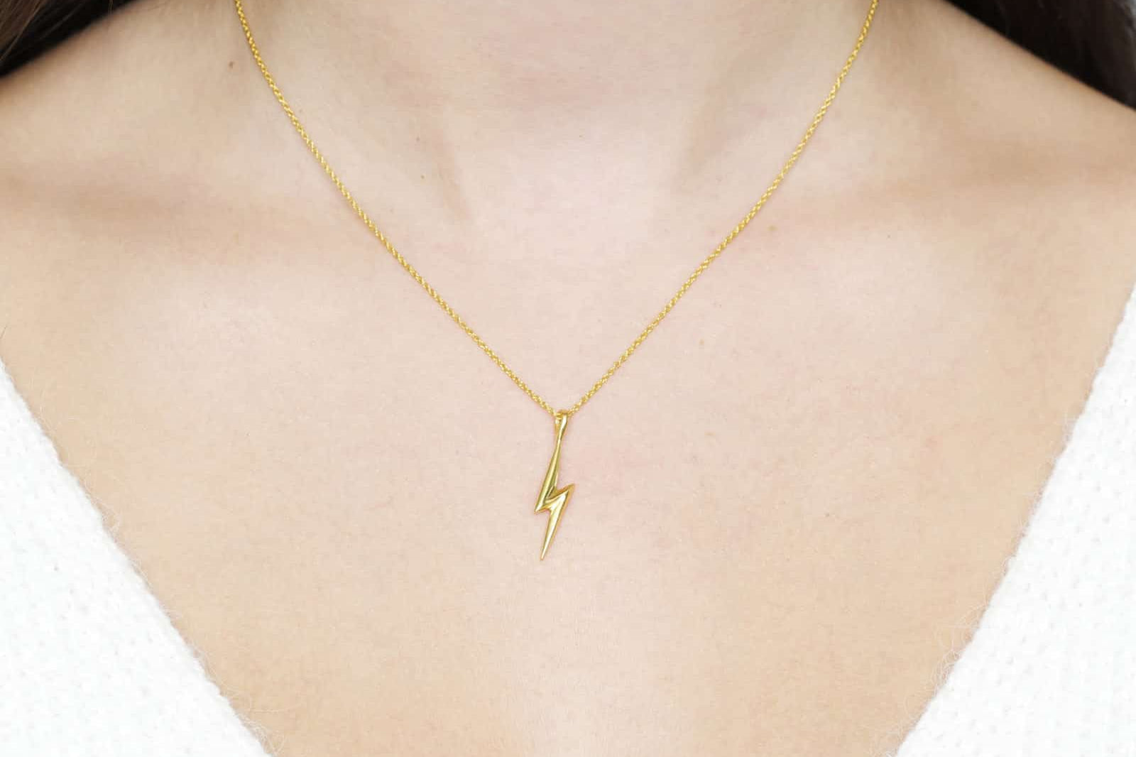 Gold Lightning Bolt Charm