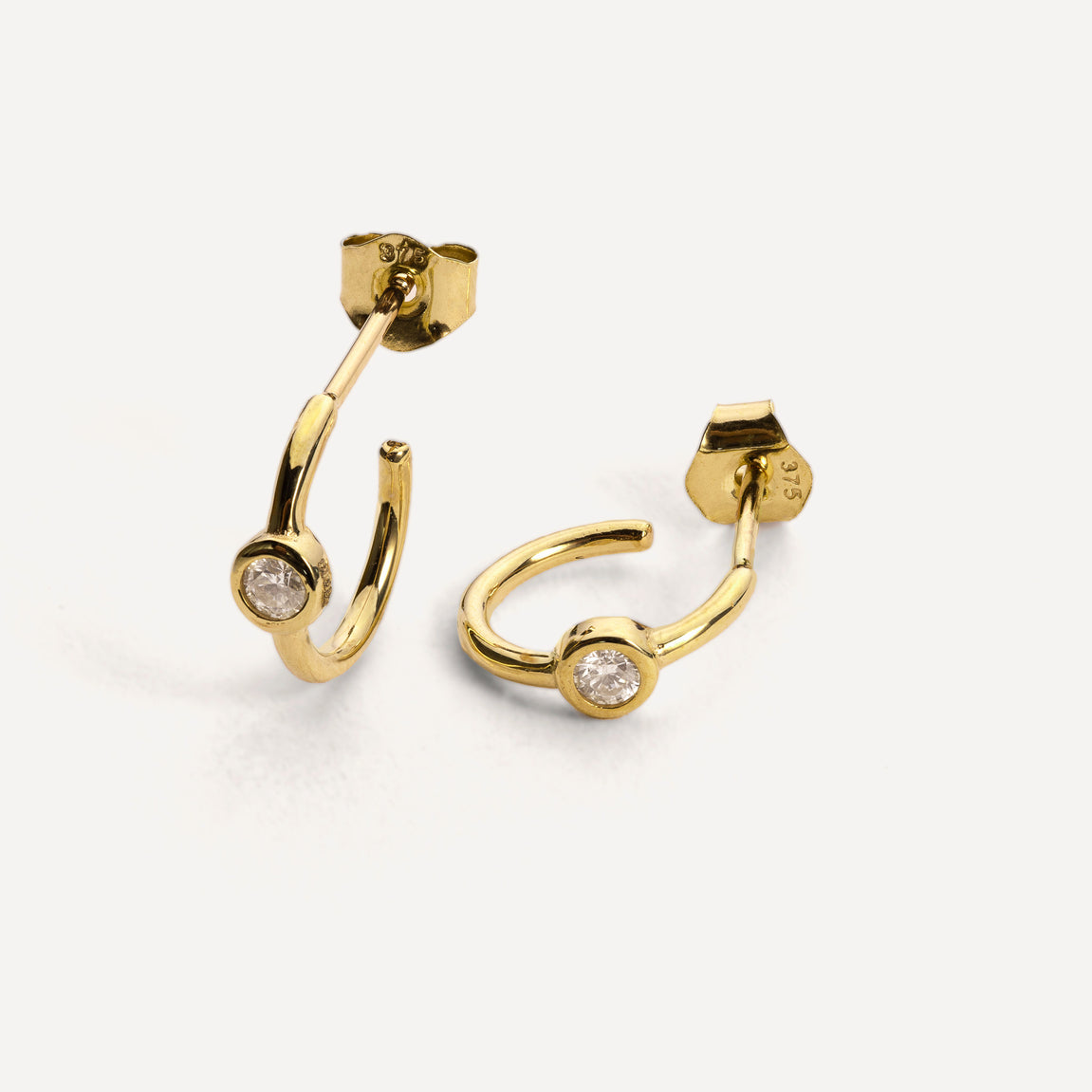 14kt Gold &#038; Diamond Huggies